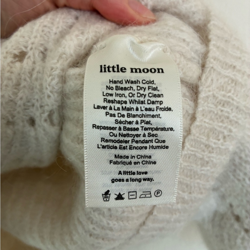 Aritzia Little Moon Cream Mohair Balloon Sleeve Cropped Sweater - Picture 7 of 13